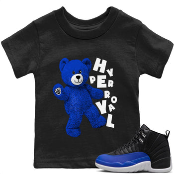 Jordan 12 Hyper Royal Sneaker Match Tees Hello Bear Sneaker Tees Jordan 12 Hyper Royal Sneaker Release Tees Kids Shirts