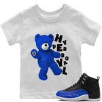 Jordan 12 Hyper Royal Sneaker Match Tees Hello Bear Sneaker Tees Jordan 12 Hyper Royal Sneaker Release Tees Kids Shirts