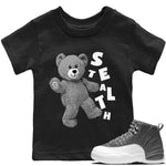 Jordan 12 Stealth Sneaker Match Tees Hello Bear Sneaker Tees Jordan 12 Stealth Sneaker Release Tees Kids Shirts