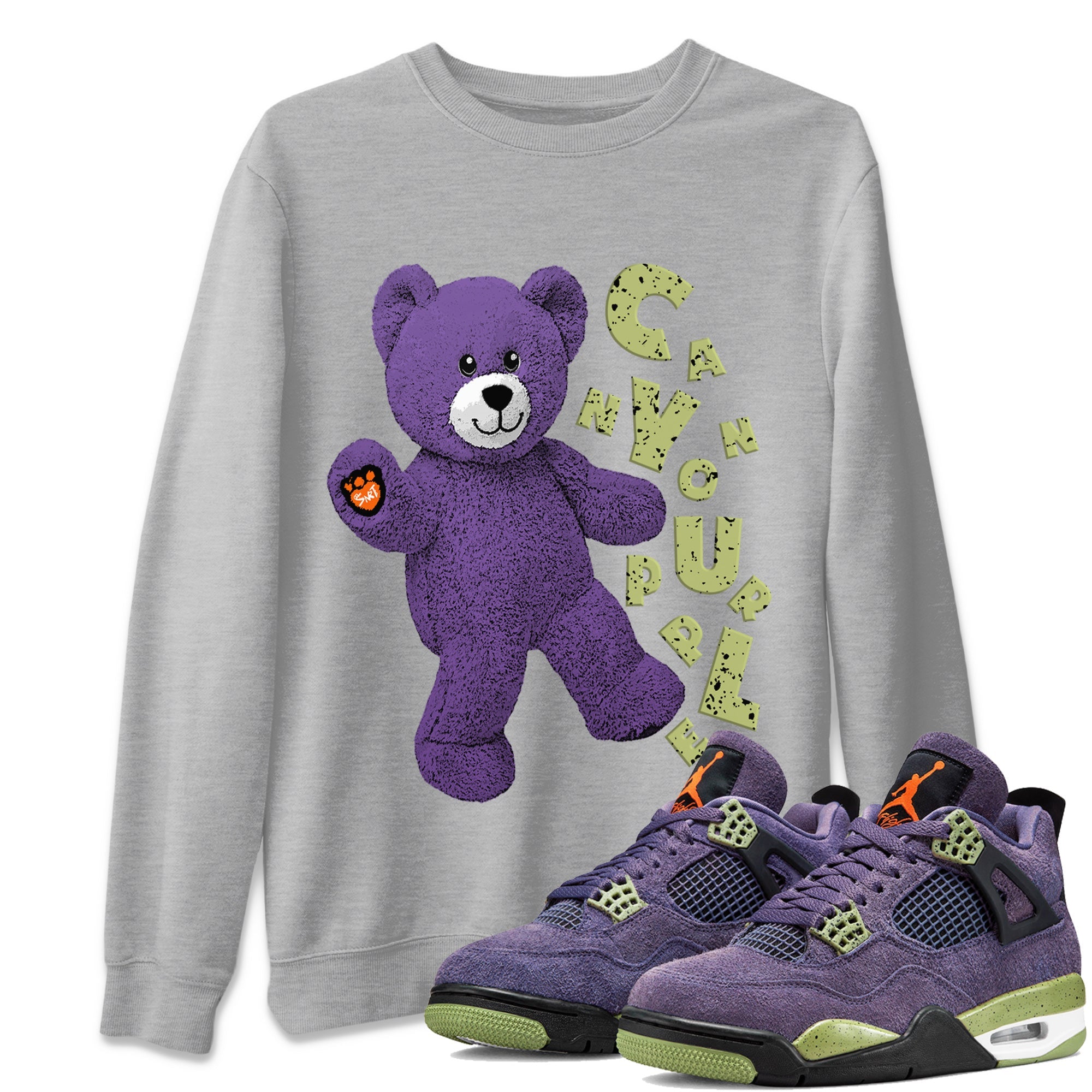 Jordan 4 Canyon Purple Sneaker Match Tees Hello Bear Sneaker Tees Jordan 4 Canyon Purple Sneaker Release Tees Unisex Shirts
