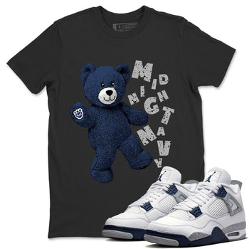 Jordan 4 Midnight Navy Sneaker Match Tees Hello Bear Sneaker Tees Jordan 4 Midnight Navy Sneaker Release Tees Unisex Shirts