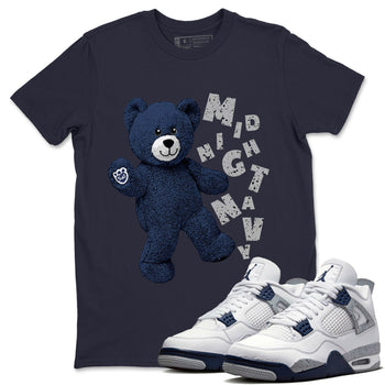 Jordan 4 Midnight Navy Sneaker Match Tees Hello Bear Sneaker Tees Jordan 4 Midnight Navy Sneaker Release Tees Unisex Shirts
