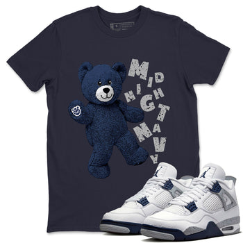 Jordan 4 Midnight Navy Sneaker Match Tees Hello Bear Sneaker Tees Jordan 4 Midnight Navy Sneaker Release Tees Unisex Shirts
