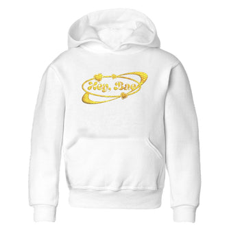 Air Jordan 11 Yellow Python Sneaker Match Tees Hey Bae Sneaker Tees AJ11 Yellow Python Sneaker Release Tees Kids Shirts White 2