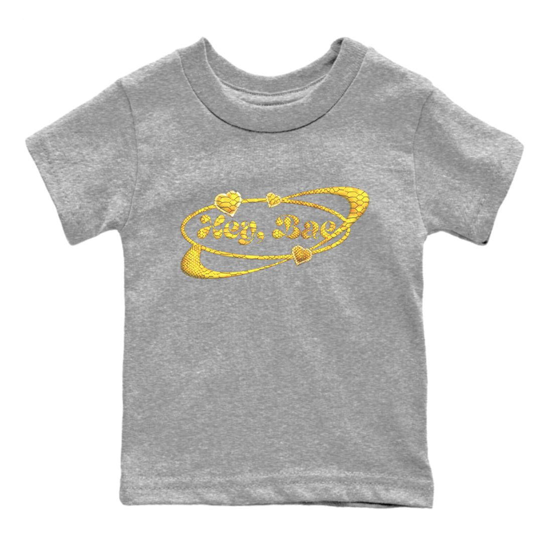 Air Jordan 11 Yellow Python Sneaker Match Tees Hey Bae Sneaker Tees AJ11 Yellow Python Sneaker Release Tees Kids Shirts Heather Grey 2