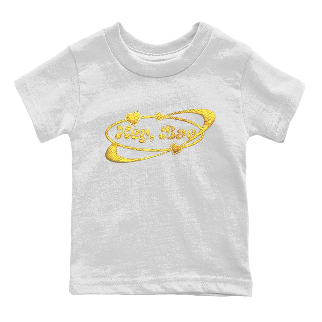 Air Jordan 11 Yellow Python Sneaker Match Tees Hey Bae Sneaker Tees AJ11 Yellow Python Sneaker Release Tees Kids Shirts White 2