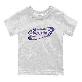 Air Jordan 12 Field Purple Sneaker Match Tees Hey Bae Sneaker Tees AJJordan 12 Lakers Sneaker Release Tees Kids Shirts White 2