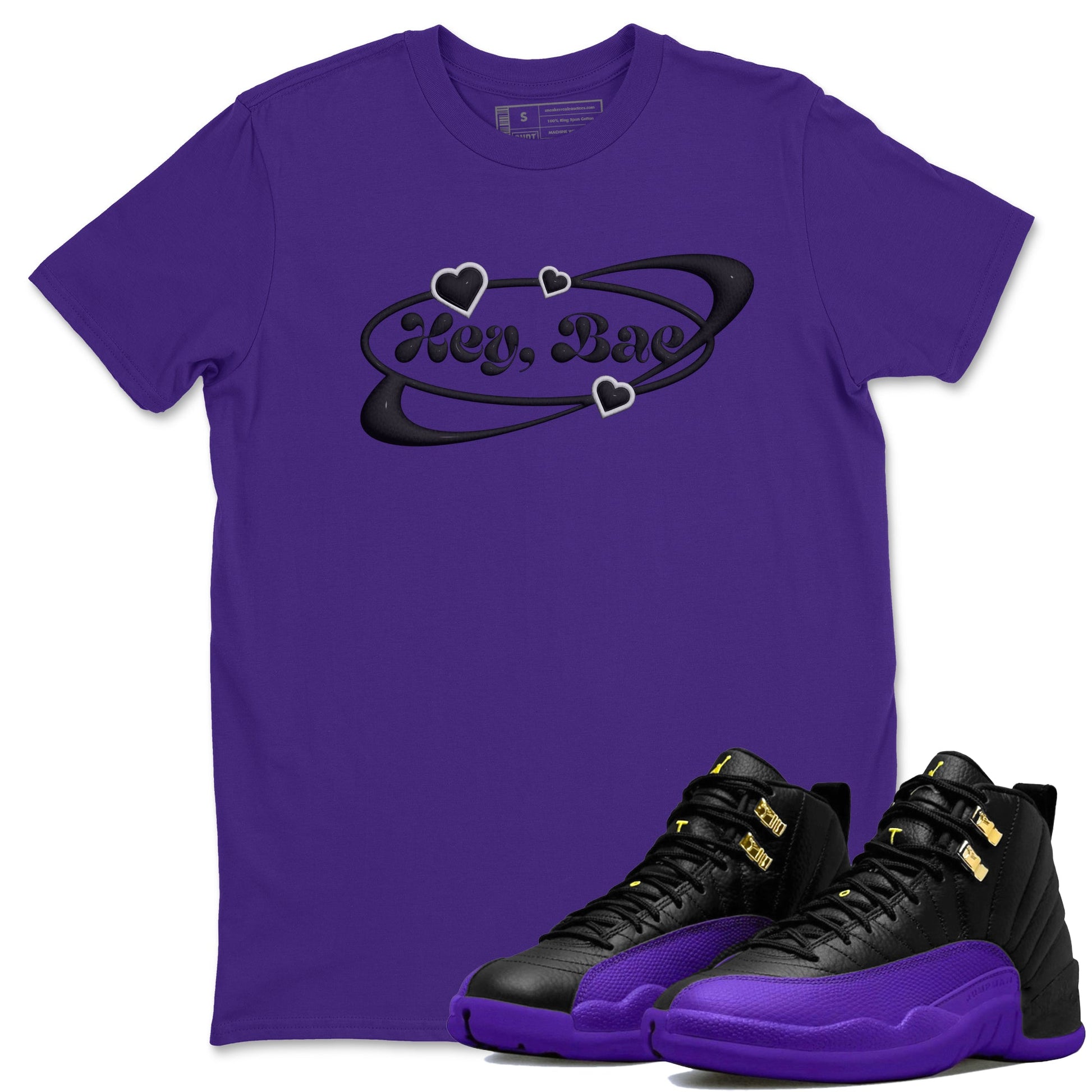 Air Jordan 12 Field Purple Sneaker Match Tees Hey Bae Sneaker Tees AJJordan 12 Lakers Sneaker Release Tees Unisex Shirts Purple 1