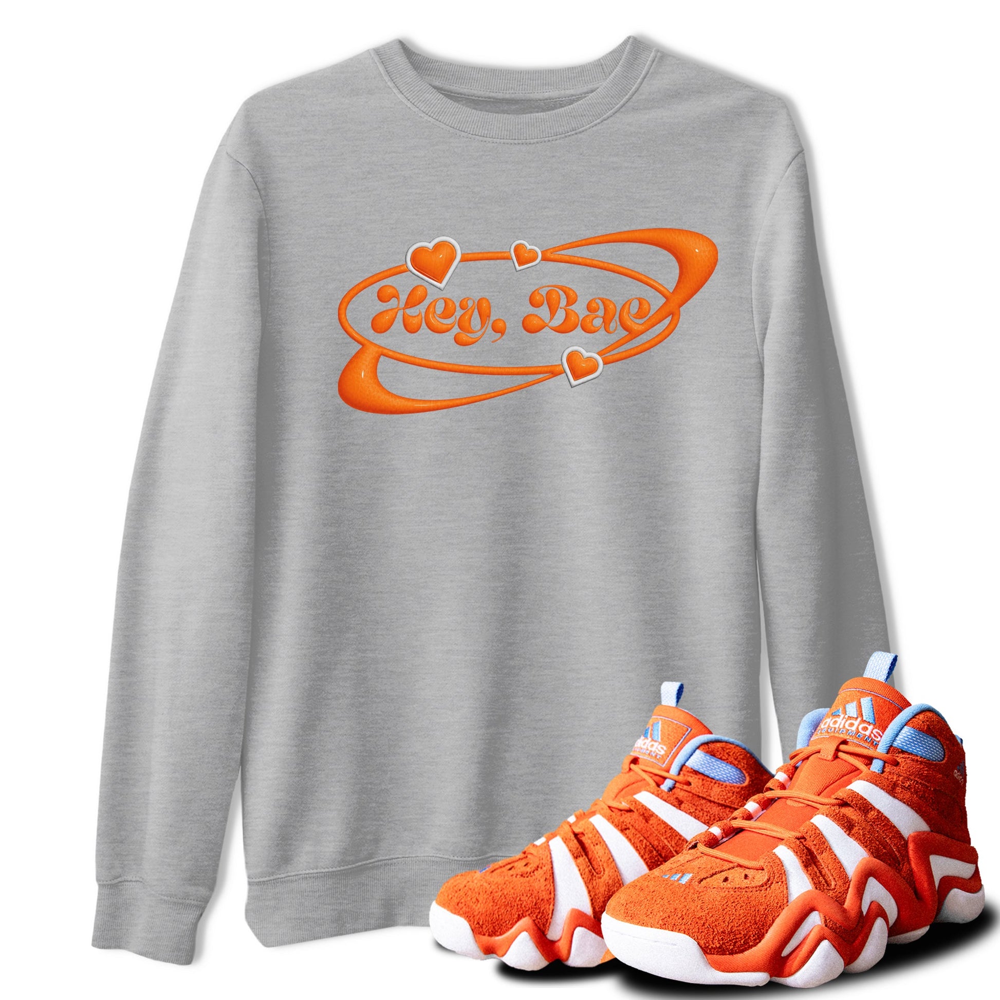 Crazy 8 Team Orange shirt to match jordans Hey Bae sneaker tees Adidas Crazy 8 Team Orange SNRT Sneaker Release Tees Unisex Heather Grey 1 T-Shirt