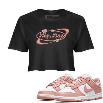 Dunk Rose Whisper shirt to match jordans Hey Bae sneaker tees Nike Dunk LowRose Whisper SNRT Sneaker Release Tees Black 1 Crop T-Shirt