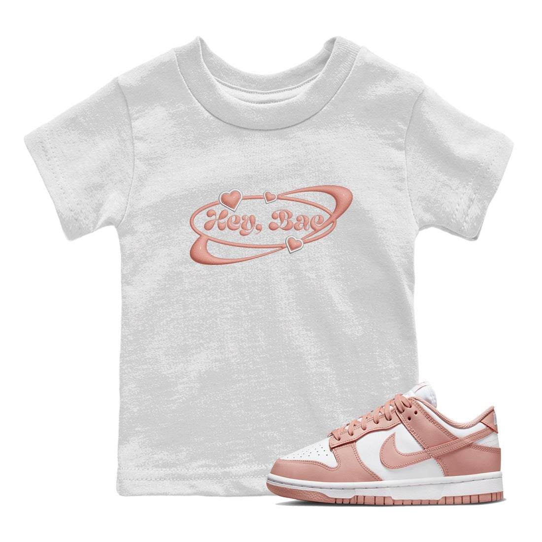 Dunk Rose Whisper shirt to match jordans Hey Bae sneaker tees Nike Dunk LowRose Whisper SNRT Sneaker Release Tees Baby Toddler White 1 T-Shirt