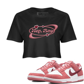 Dunk Valentines Day 2024 shirt to match jordans Hey Bae sneaker tees Dunk Happy Valentines Day 2024 SNRT Sneaker Release Tees Black 1 Crop T-Shirt