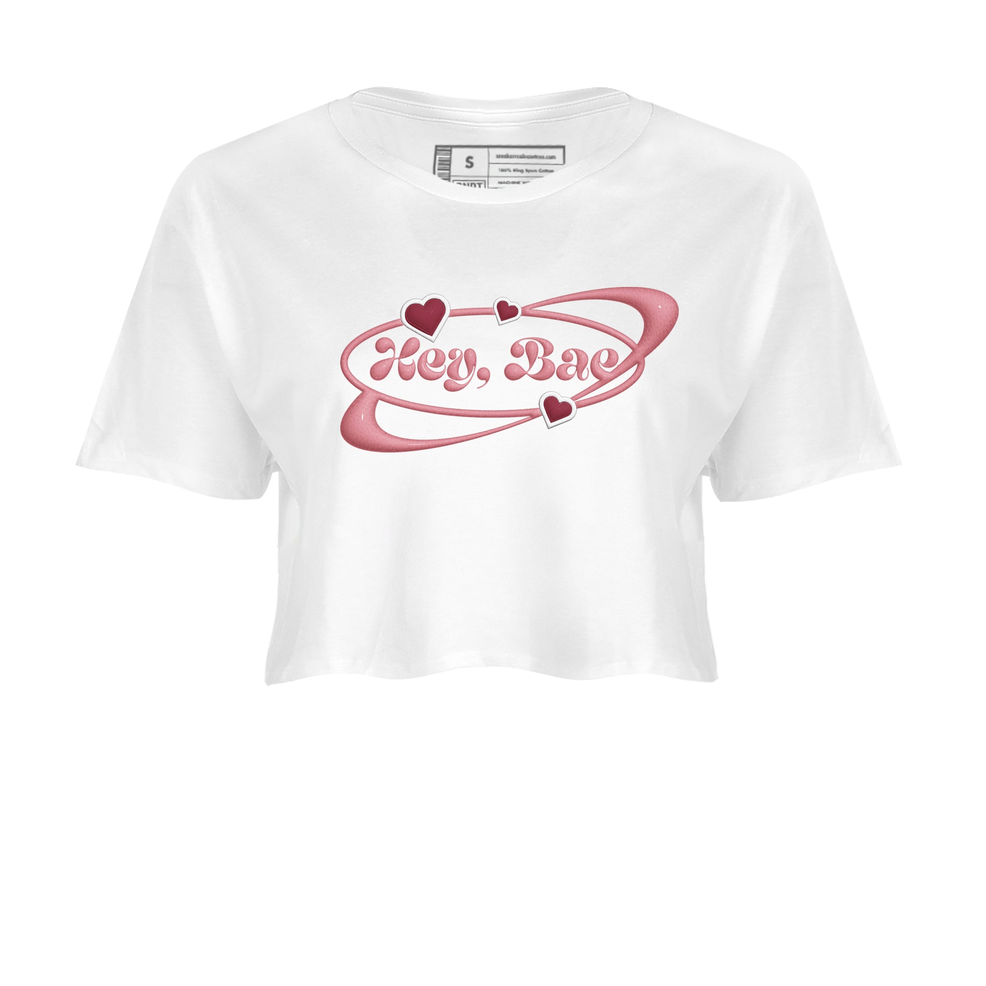 Dunk Valentines Day 2024 shirt to match jordans Hey Bae sneaker tees Dunk Happy Valentines Day 2024 SNRT Sneaker Release Tees White 2 Crop T-Shirt
