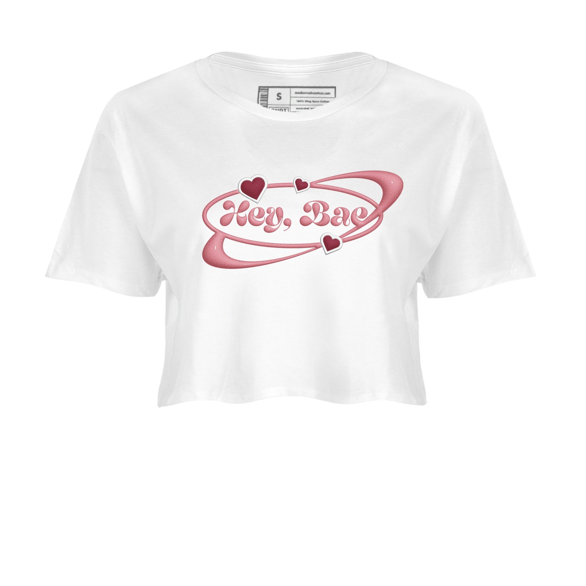 Dunk Valentines Day 2024 shirt to match jordans Hey Bae sneaker tees Dunk Happy Valentines Day 2024 SNRT Sneaker Release Tees White 2 Crop T-Shirt