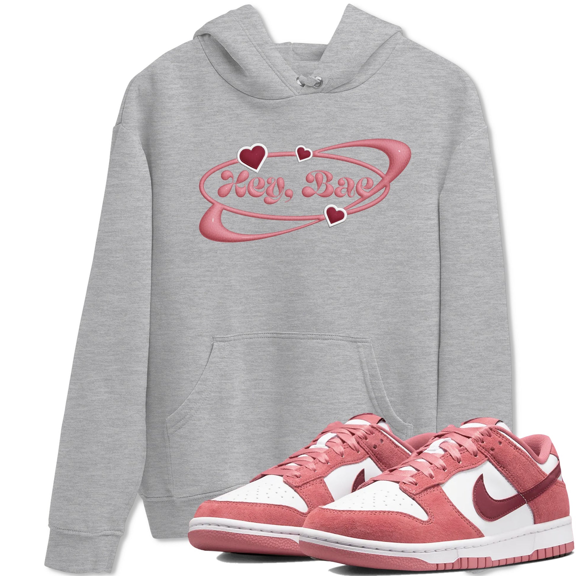 Dunk Valentines Day 2024 shirt to match jordans Hey Bae sneaker tees Dunk Happy Valentines Day 2024 SNRT Sneaker Release Tees Unisex Heather Grey 1 T-Shirt