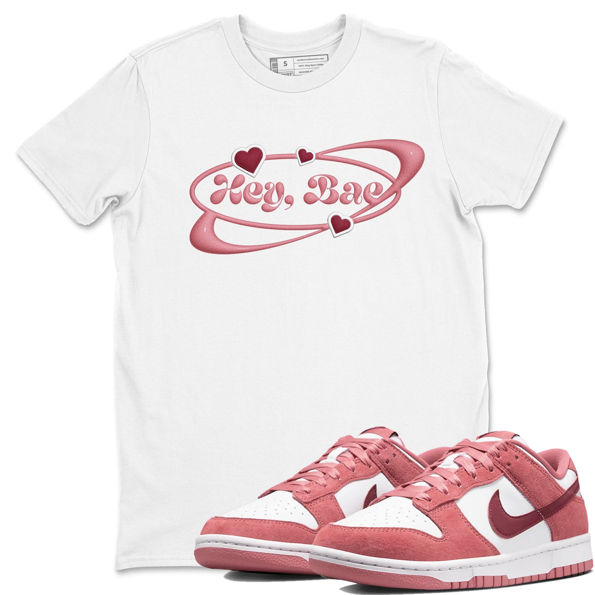 Dunk Valentines Day 2024 shirt to match jordans Hey Bae sneaker tees Dunk Happy Valentines Day 2024 SNRT Sneaker Release Tees Unisex White 1 T-Shirt