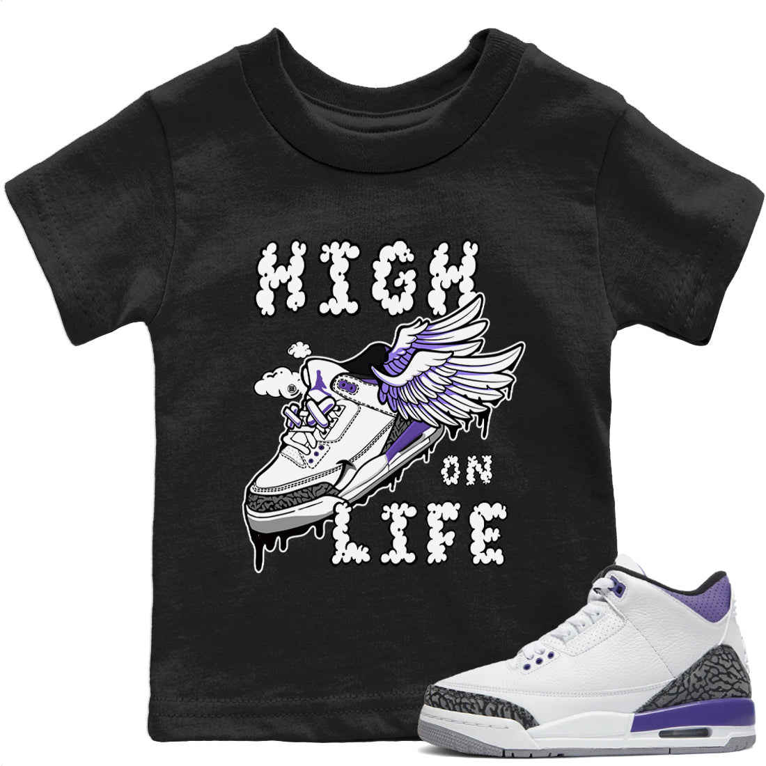 Jordan 3 Dark Iris Sneaker Match Tees High On Life Sneaker Tees Jordan 3 Dark Iris Sneaker Release Tees Kids Shirts