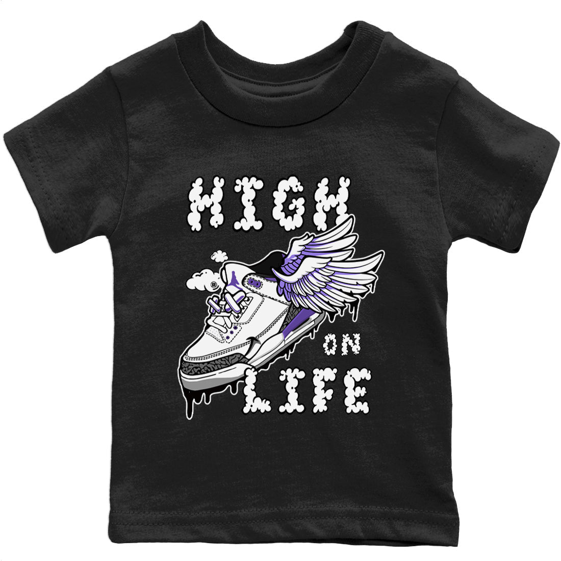 Jordan 3 Dark Iris Sneaker Match Tees High On Life Sneaker Tees Jordan 3 Dark Iris Sneaker Release Tees Kids Shirts