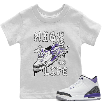 Jordan 3 Dark Iris Sneaker Match Tees High On Life Sneaker Tees Jordan 3 Dark Iris Sneaker Release Tees Kids Shirts