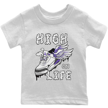 Jordan 3 Dark Iris Sneaker Match Tees High On Life Sneaker Tees Jordan 3 Dark Iris Sneaker Release Tees Kids Shirts