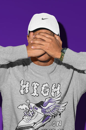 Jordan 3 Dark Iris Sneaker Match Tees High On Life Sneaker Tees Jordan 3 Dark Iris Sneaker Release Tees Unisex Shirts