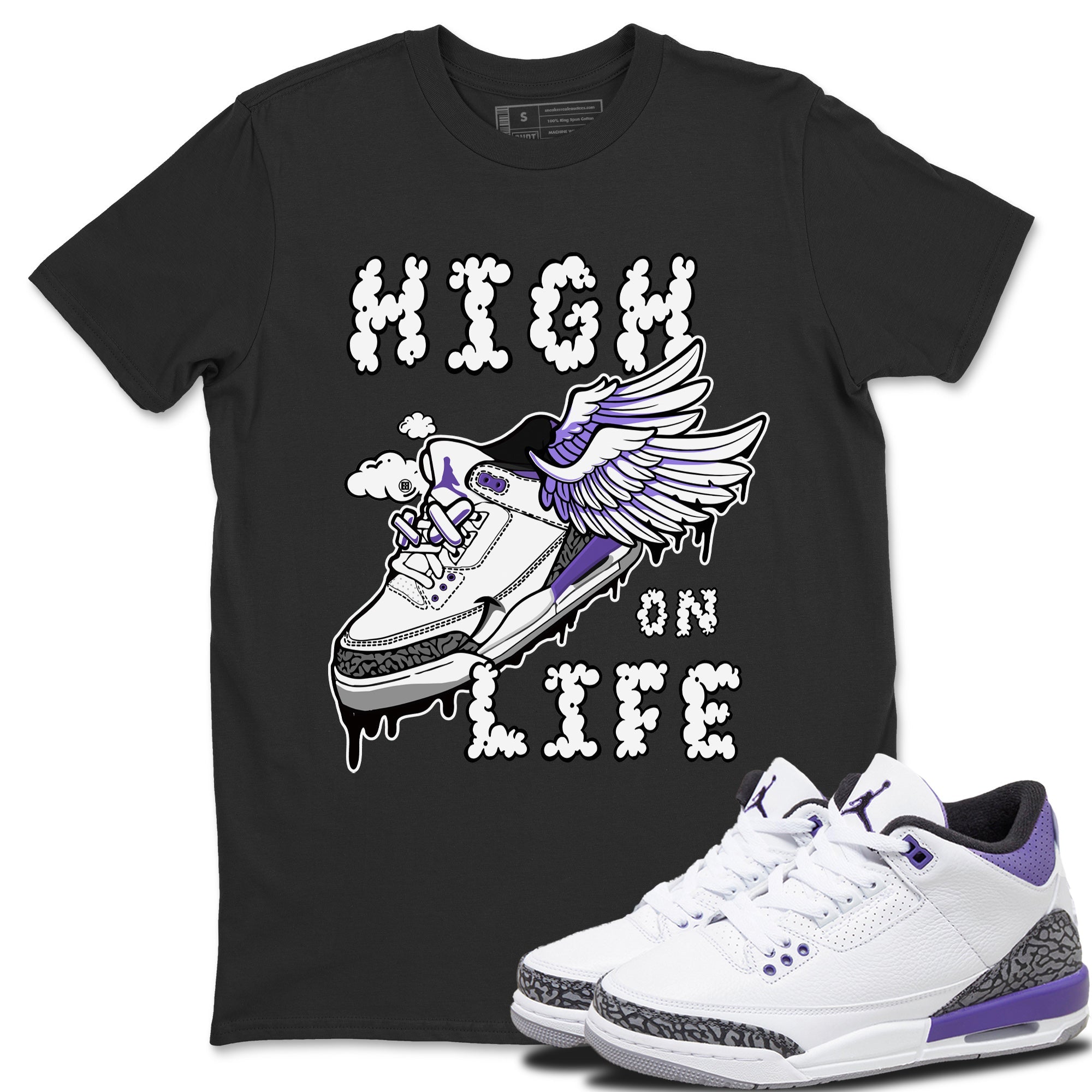 Jordan 3 Dark Iris Sneaker Match Tees High On Life Sneaker Tees Jordan 3 Dark Iris Sneaker Release Tees Unisex Shirts