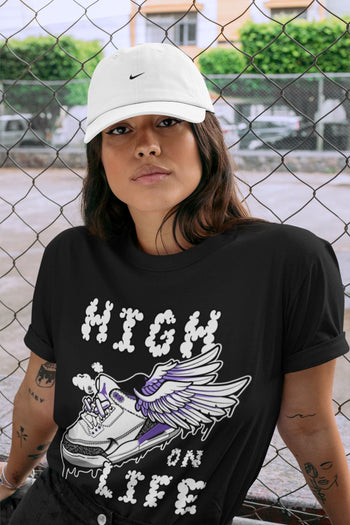 Jordan 3 Dark Iris Sneaker Match Tees High On Life Sneaker Tees Jordan 3 Dark Iris Sneaker Release Tees Unisex Shirts