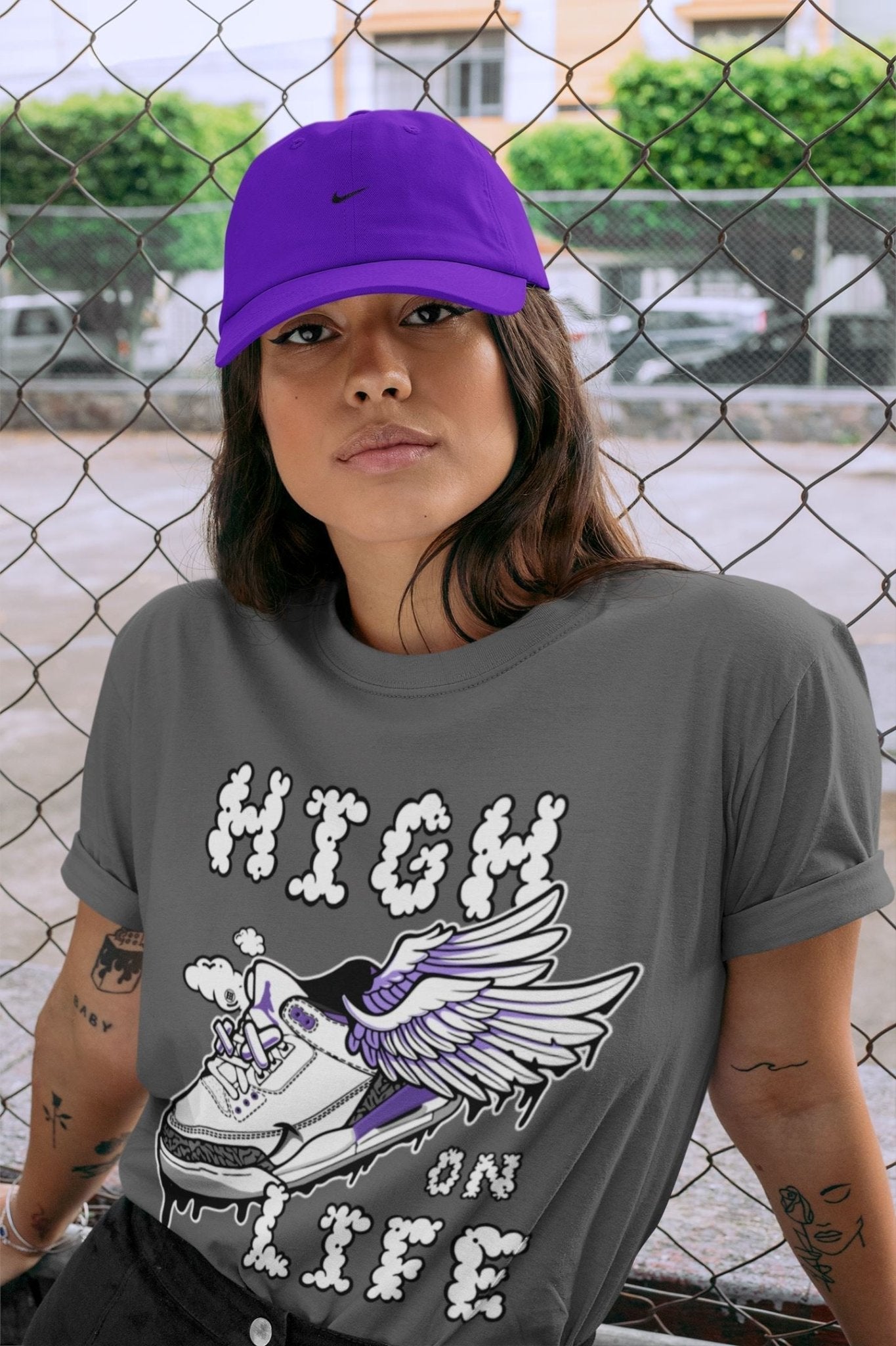 Jordan 3 Dark Iris Sneaker Match Tees High On Life Sneaker Tees Jordan 3 Dark Iris Sneaker Release Tees Unisex Shirts