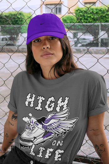 Jordan 3 Dark Iris Sneaker Match Tees High On Life Sneaker Tees Jordan 3 Dark Iris Sneaker Release Tees Unisex Shirts