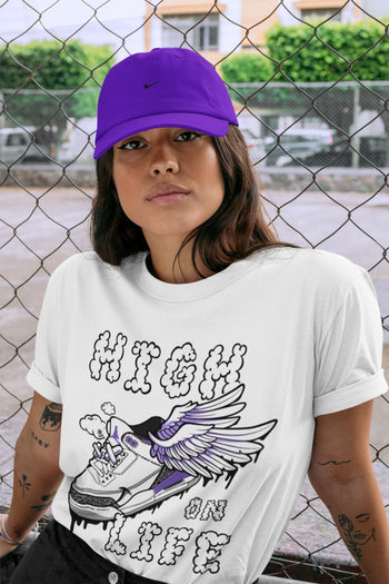 Jordan 3 Dark Iris Sneaker Match Tees High On Life Sneaker Tees Jordan 3 Dark Iris Sneaker Release Tees Unisex Shirts