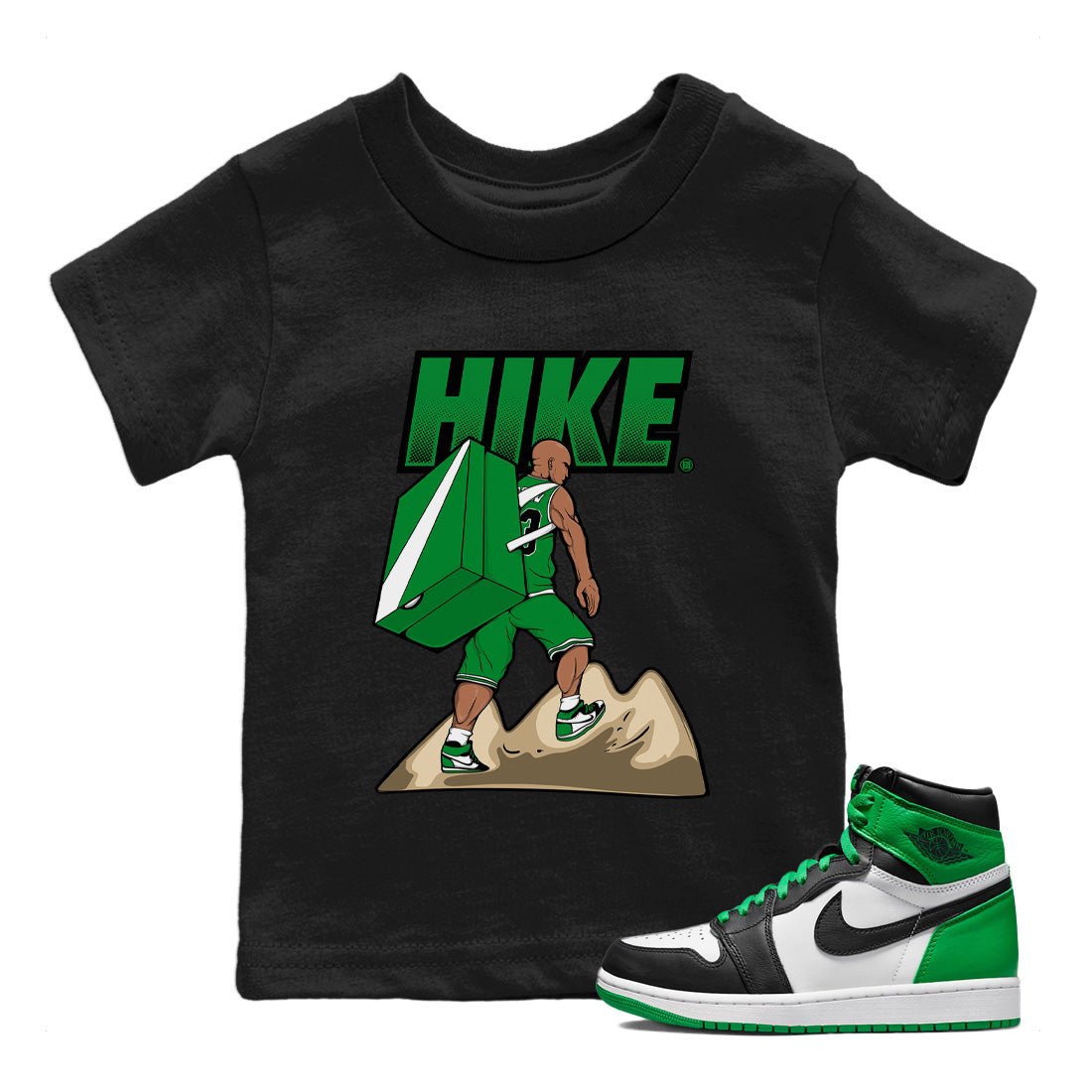Air Jordan 1 Celtics Sneaker Match Tees Hike Sneaker Tees Air Jordan 1 High OG Celtics Sneaker Release Tees Kids Shirts Black 1