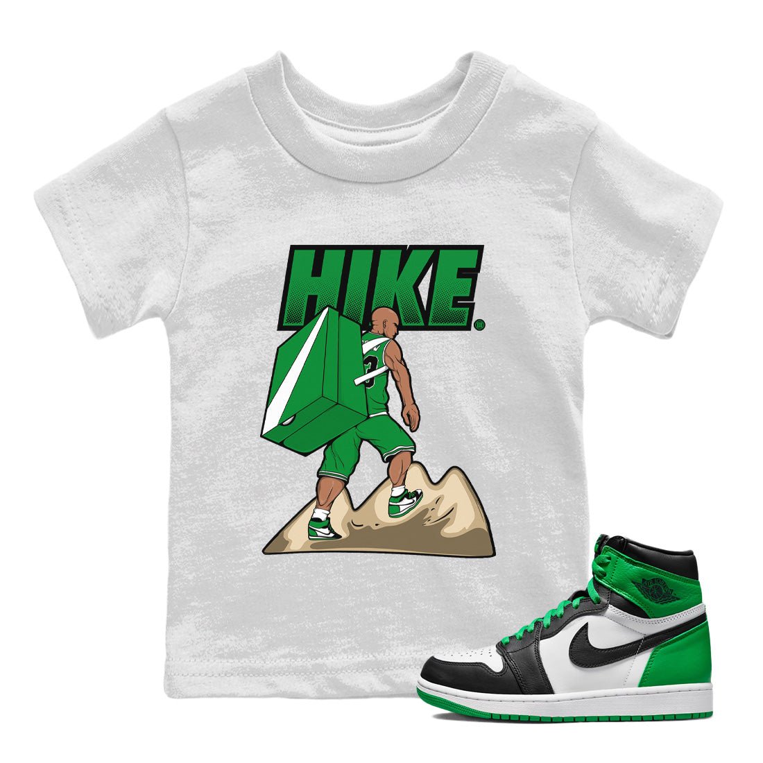 Air Jordan 1 Celtics Sneaker Match Tees Hike Sneaker Tees Air Jordan 1 High OG Celtics Sneaker Release Tees Kids Shirts White 1