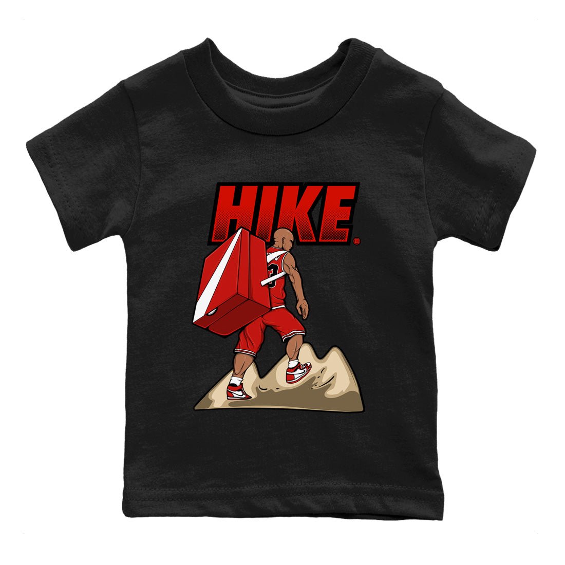 Air Jordan 1 Chicago Sneaker Match Tees Hike Sneaker Tees Air Jordan 1 Retro Chicago Sneaker Release Tees Kids Shirts Black 2