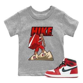 Air Jordan 1 Chicago Sneaker Match Tees Hike Sneaker Tees Air Jordan 1 Retro Chicago Sneaker Release Tees Kids Shirts Heather Grey 1