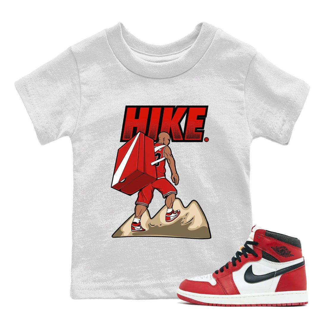Air Jordan 1 Chicago Sneaker Match Tees Hike Sneaker Tees Air Jordan 1 Retro Chicago Sneaker Release Tees Kids Shirts White 1