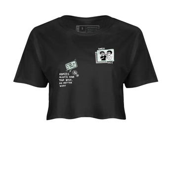 3s Green Glow shirt to match jordans Homies Only sneaker tees Air Jordan 3 Green Glow SNRT Sneaker Release Tees Black 2 crop length shirt