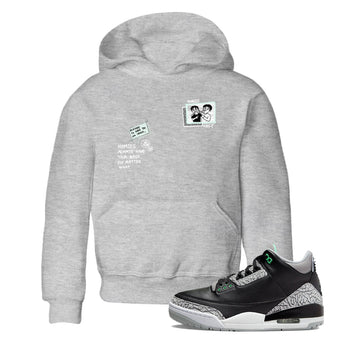 3s Green Glow shirt to match jordans Homies Only sneaker tees Air Jordan 3 Green Glow SNRT sneaker release tees baby toddler Heather Grey 1 cotton Shirt