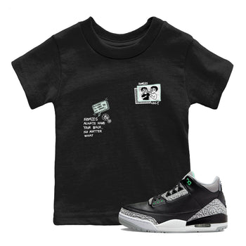 3s Green Glow shirt to match jordans Homies Only sneaker tees Air Jordan 3 Green Glow SNRT sneaker release tees baby toddler Black 1 cotton Shirt