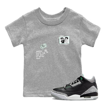 3s Green Glow shirt to match jordans Homies Only sneaker tees Air Jordan 3 Green Glow SNRT sneaker release tees baby toddler Heather Grey 1 cotton Shirt
