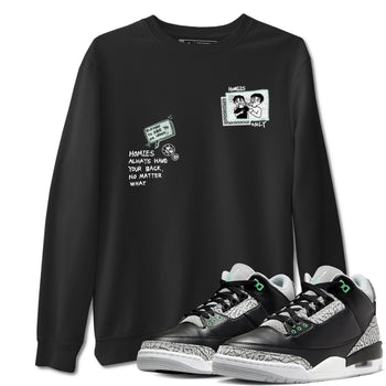 3s Green Glow shirt to match jordans Homies Only sneaker tees Air Jordan 3 Green Glow SNRT Sneaker Release Tees unisex cotton Black 1 crew neck shirt