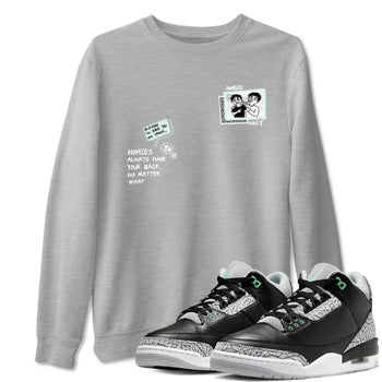 3s Green Glow shirt to match jordans Homies Only sneaker tees Air Jordan 3 Green Glow SNRT Sneaker Release Tees unisex cotton Heather Grey 1 crew neck shirt