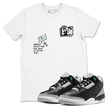 3s Green Glow shirt to match jordans Homies Only sneaker tees Air Jordan 3 Green Glow SNRT Sneaker Release Tees unisex cotton White 1 crew neck shirt