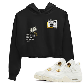 Air Jordan 4 WMNS Sail shirt to match jordans Homies Only sneaker tees 4s Sail SNRT Sneaker Release Tees Black 1 crop length shirt