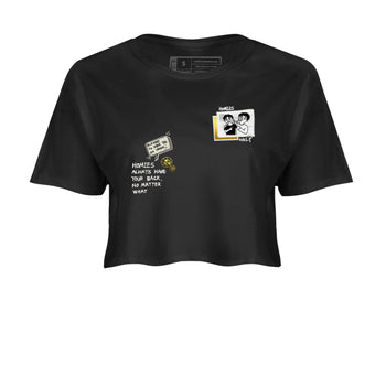 Air Jordan 4 WMNS Sail shirt to match jordans Homies Only sneaker tees 4s Sail SNRT Sneaker Release Tees Black 2 crop length shirt