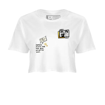 Air Jordan 4 WMNS Sail shirt to match jordans Homies Only sneaker tees 4s Sail SNRT Sneaker Release Tees White 2 crop length shirt