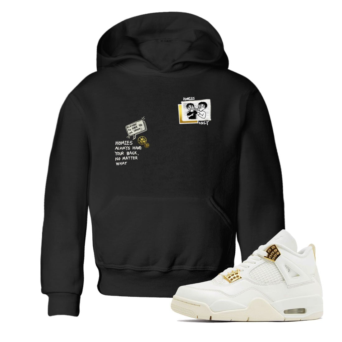 Air Jordan 4 WMNS Sail shirt to match jordans Homies Only sneaker tees 4s Sail SNRT sneaker release tees baby toddler Black 1 cotton Shirt