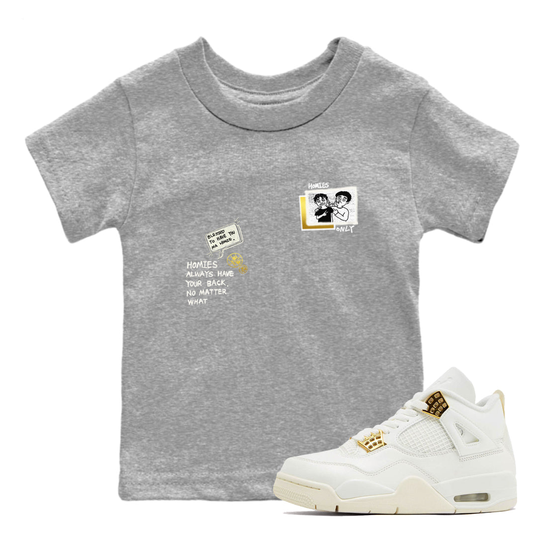 Air Jordan 4 WMNS Sail shirt to match jordans Homies Only sneaker tees 4s Sail SNRT sneaker release tees baby toddler Heather Grey 1 cotton Shirt