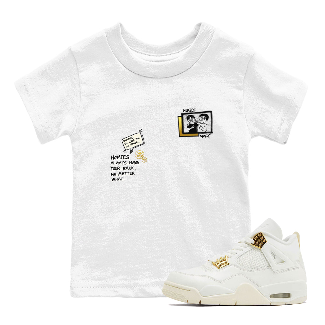 Air Jordan 4 WMNS Sail shirt to match jordans Homies Only sneaker tees 4s Sail SNRT sneaker release tees baby toddler White 1 cotton Shirt