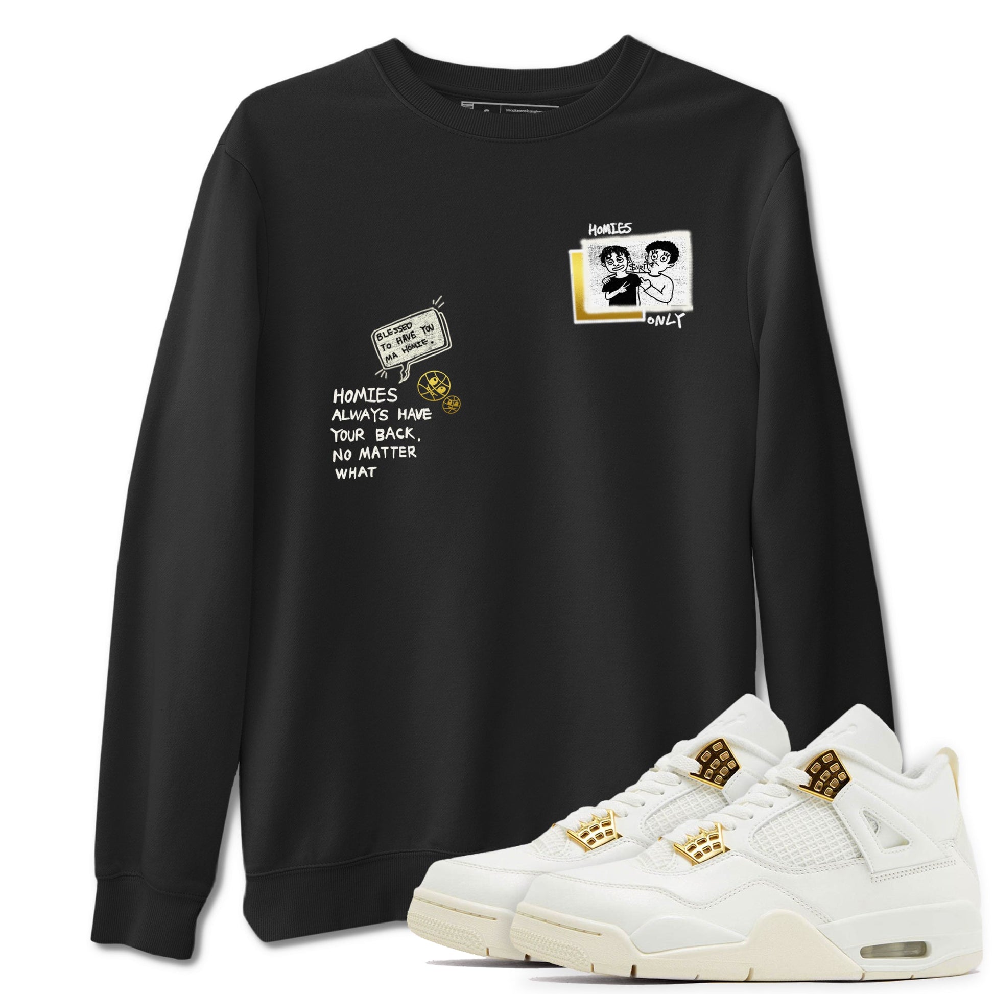 Air Jordan 4 WMNS Sail shirt to match jordans Homies Only sneaker tees 4s Sail SNRT Sneaker Release Tees unisex cotton Black 1 crew neck shirt