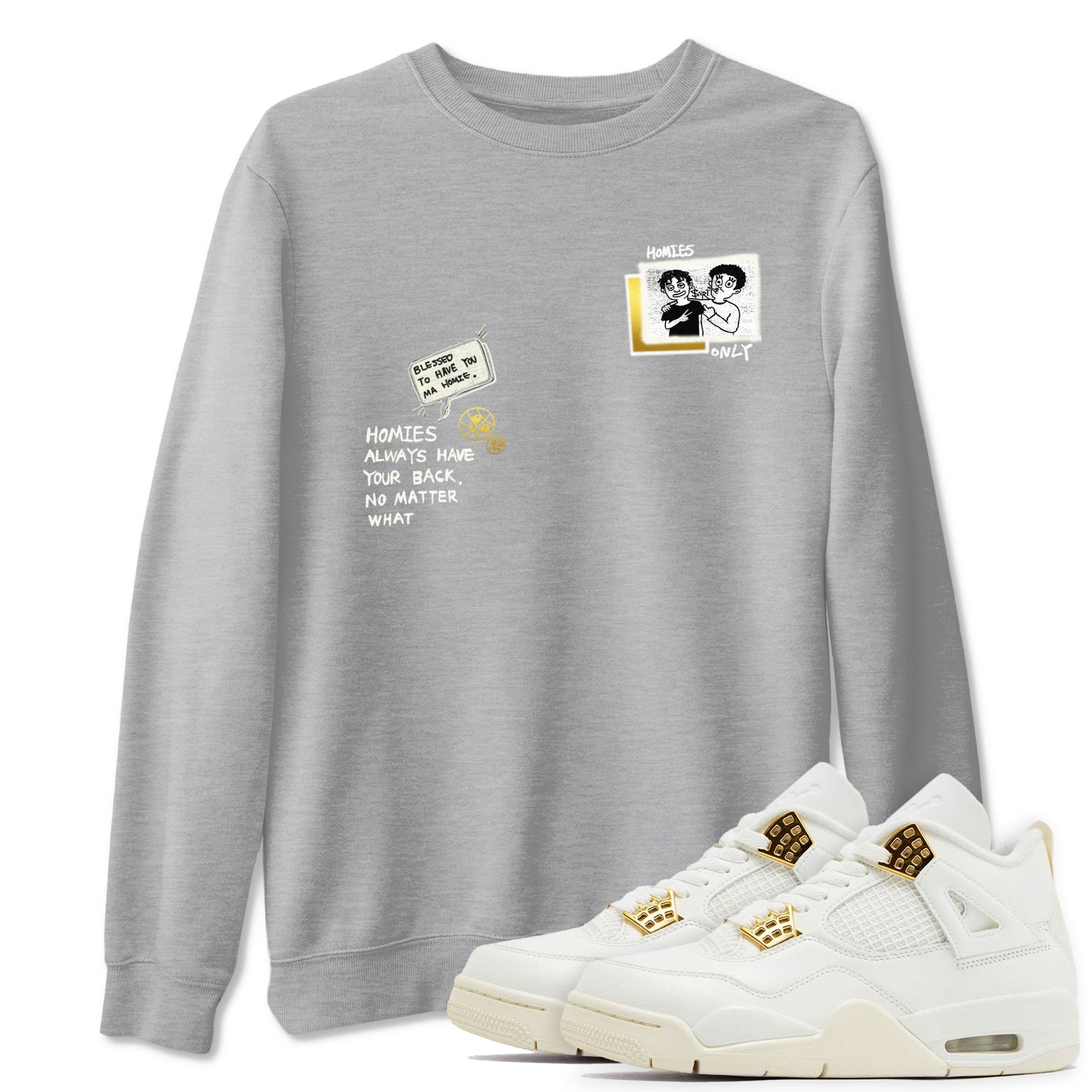 Air Jordan 4 WMNS Sail shirt to match jordans Homies Only sneaker tees 4s Sail SNRT Sneaker Release Tees unisex cotton Heather Grey 1 crew neck shirt